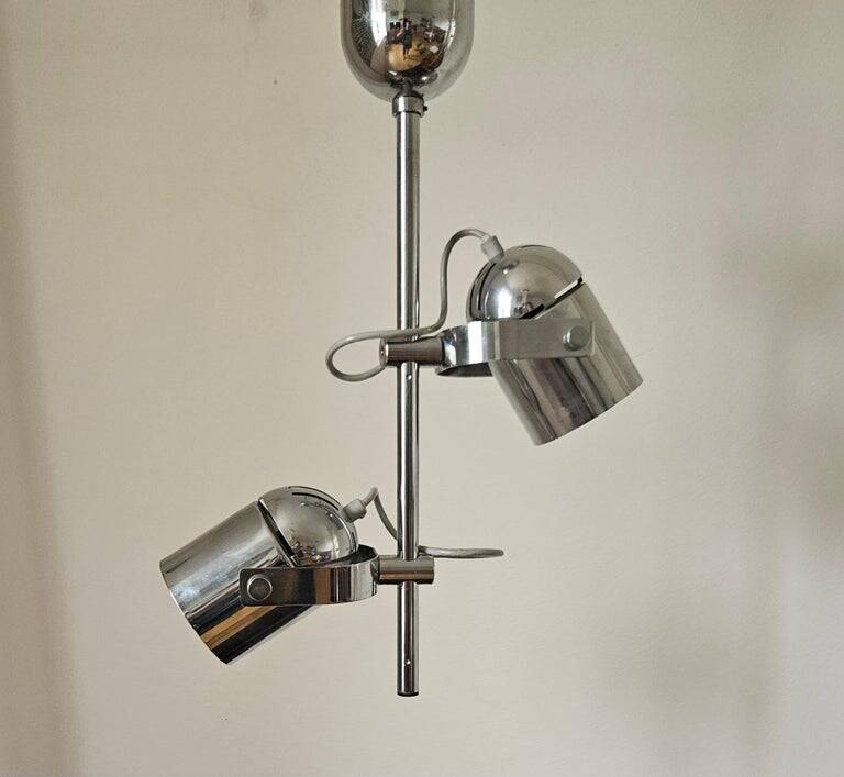 Rare Chrome Ceiling Lamp from the Mid-Century, Lidokov, 1970s
