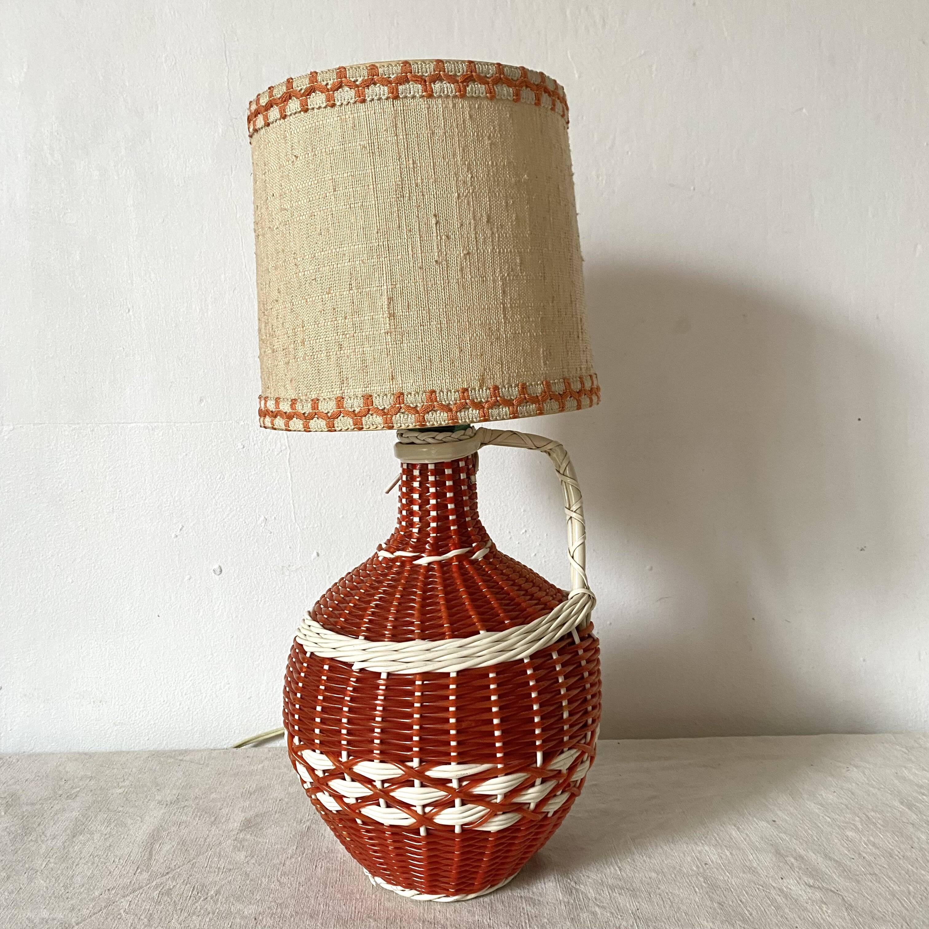 Vintage scoubidou bottle lamp, 1960s