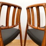 Set of 2 vintage Danish rosewood chairs 1974, Model 83, by Niels Moller