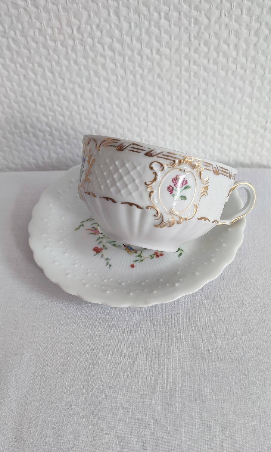Limoges porcelain cup and saucer Georges Boyer