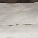 Old embroidered monogram EC métis sheet 300 x 200 cm Art Deco