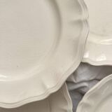 5 Sarreguemines ivory scalloped earthenware dinner plates
