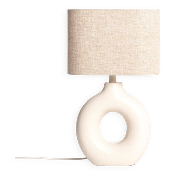 lampe à poser en céramique et tissu