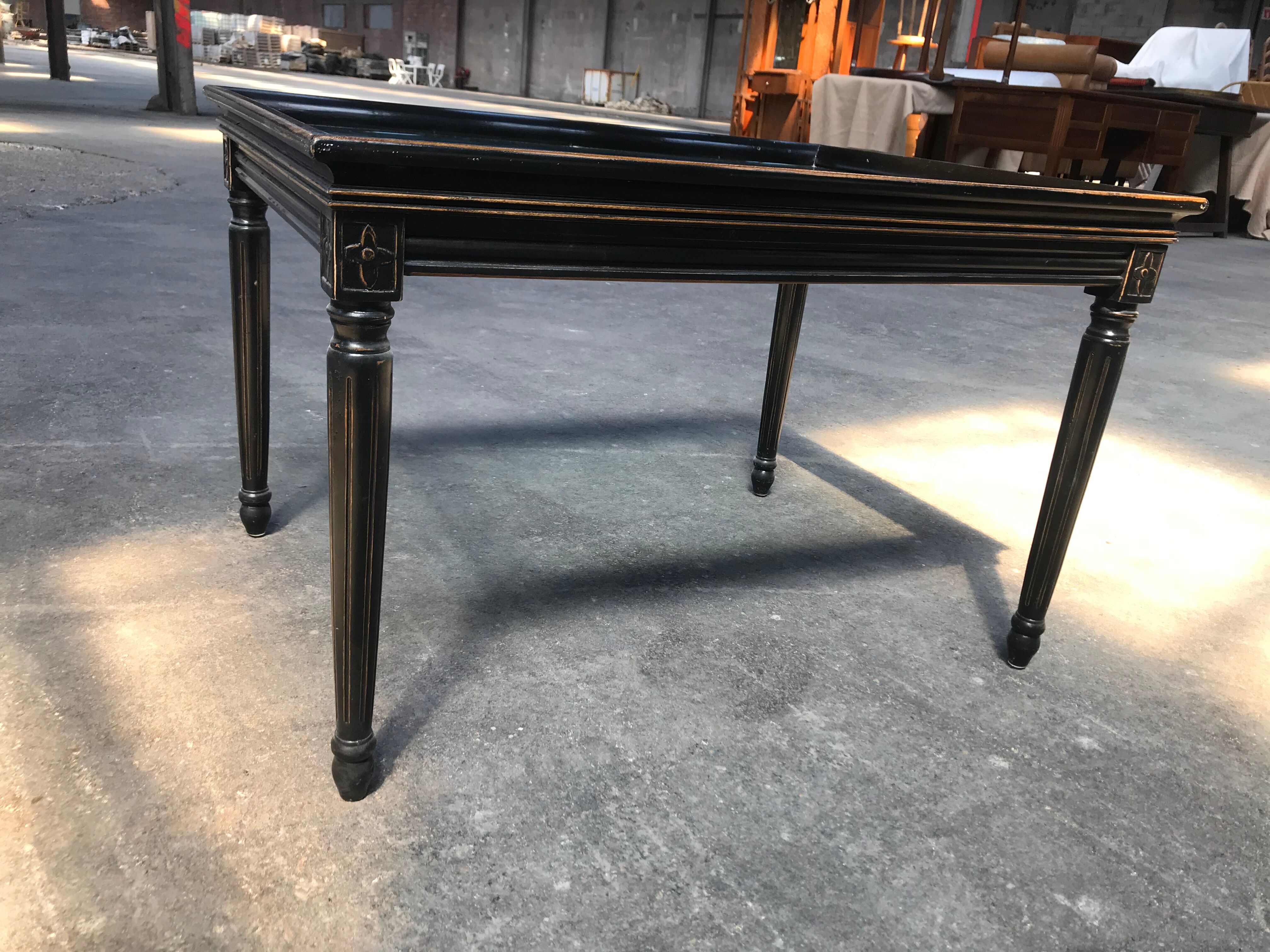 Louis XVI blackened wooden coffee table