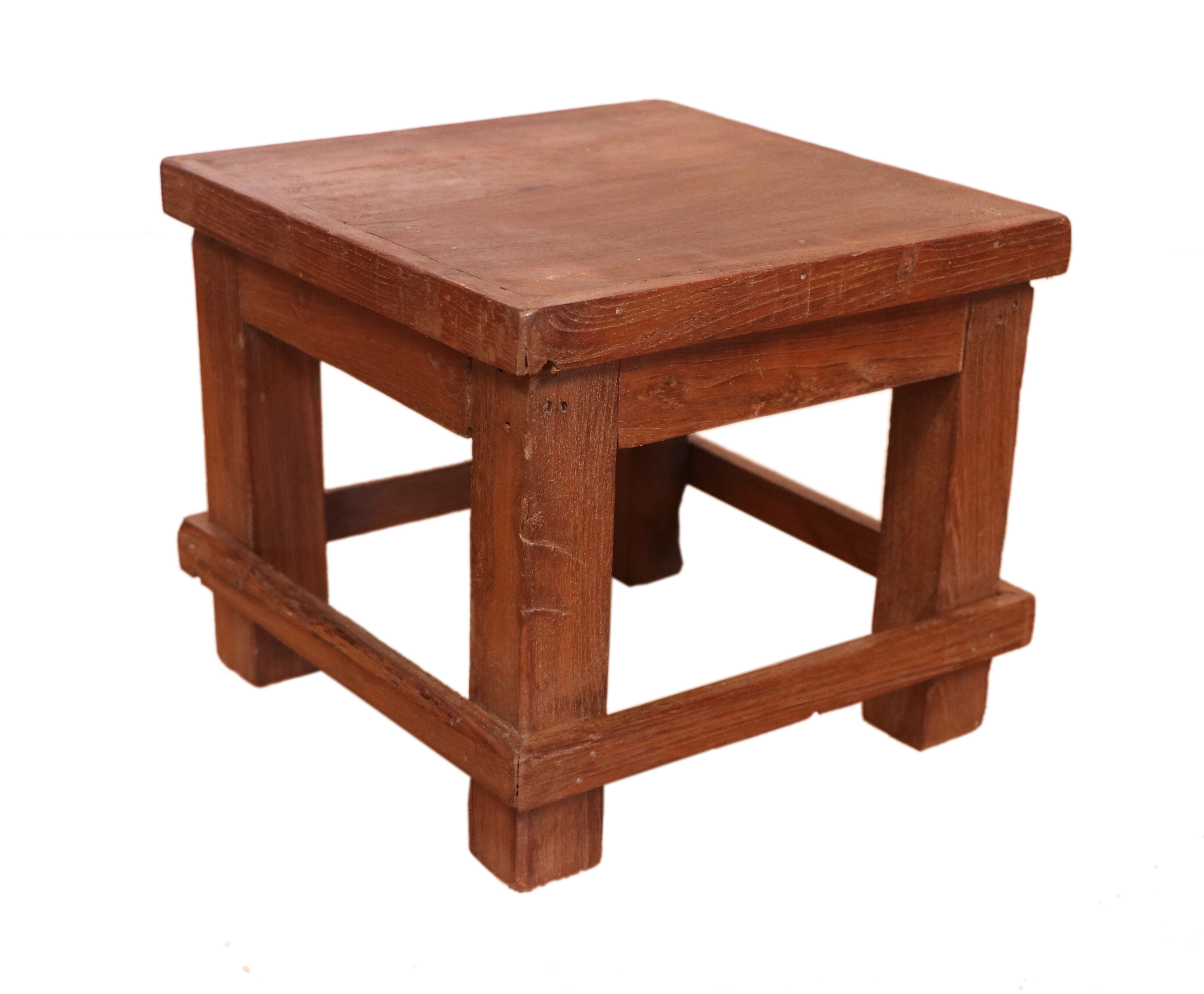 Old small Burmese teak workshop bedside table