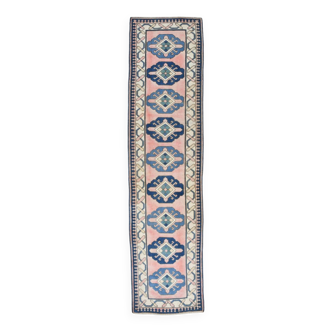 Tapis Oushak rose et bleu 3x10 80x325 cm SK 22171