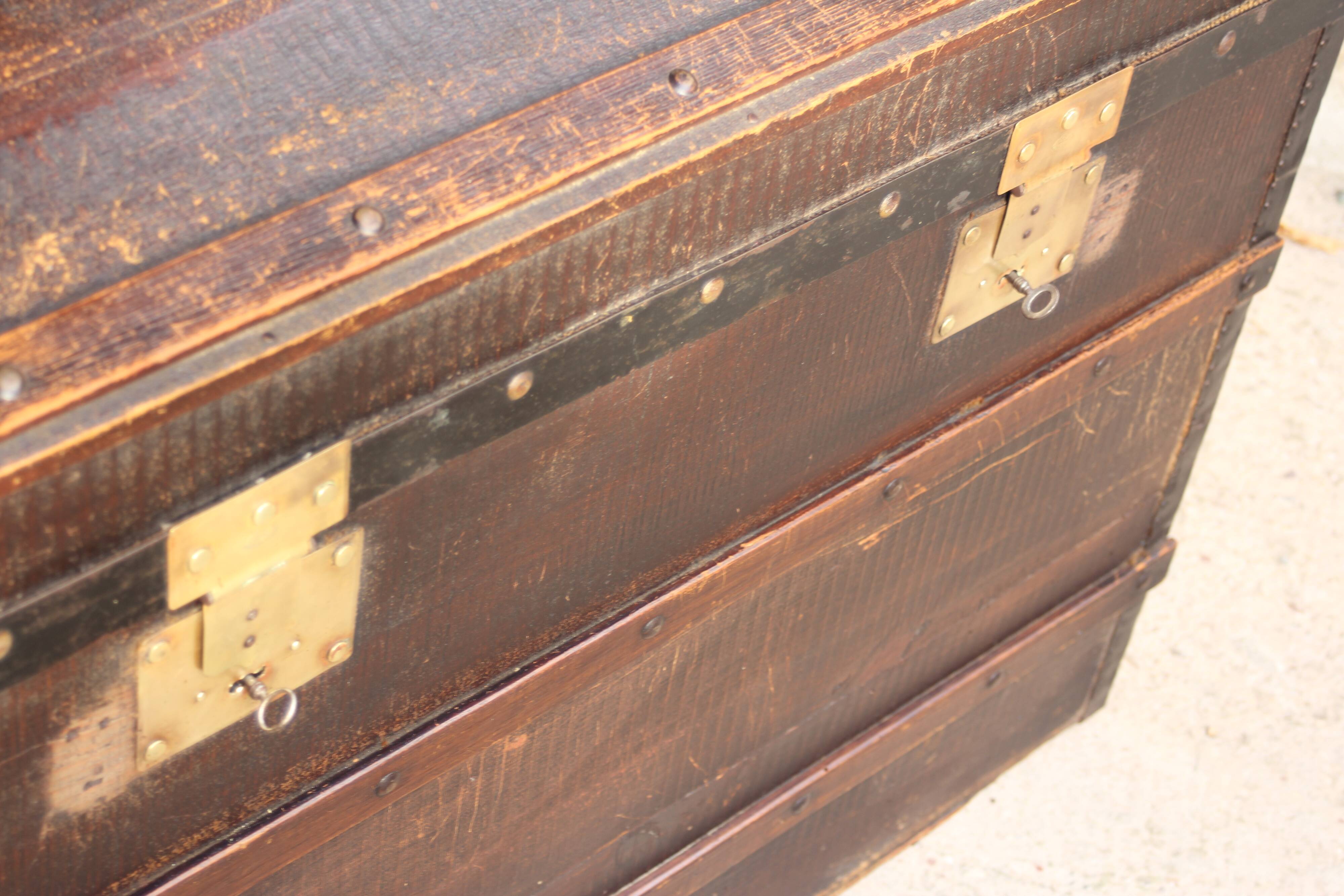 Large antique curved trunk