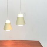 Glass and metal suspensions from the Mid-Century period, set of 2.