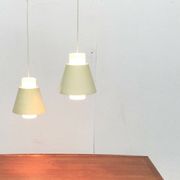 Glass and metal suspensions from the Mid-Century period, set of 2.