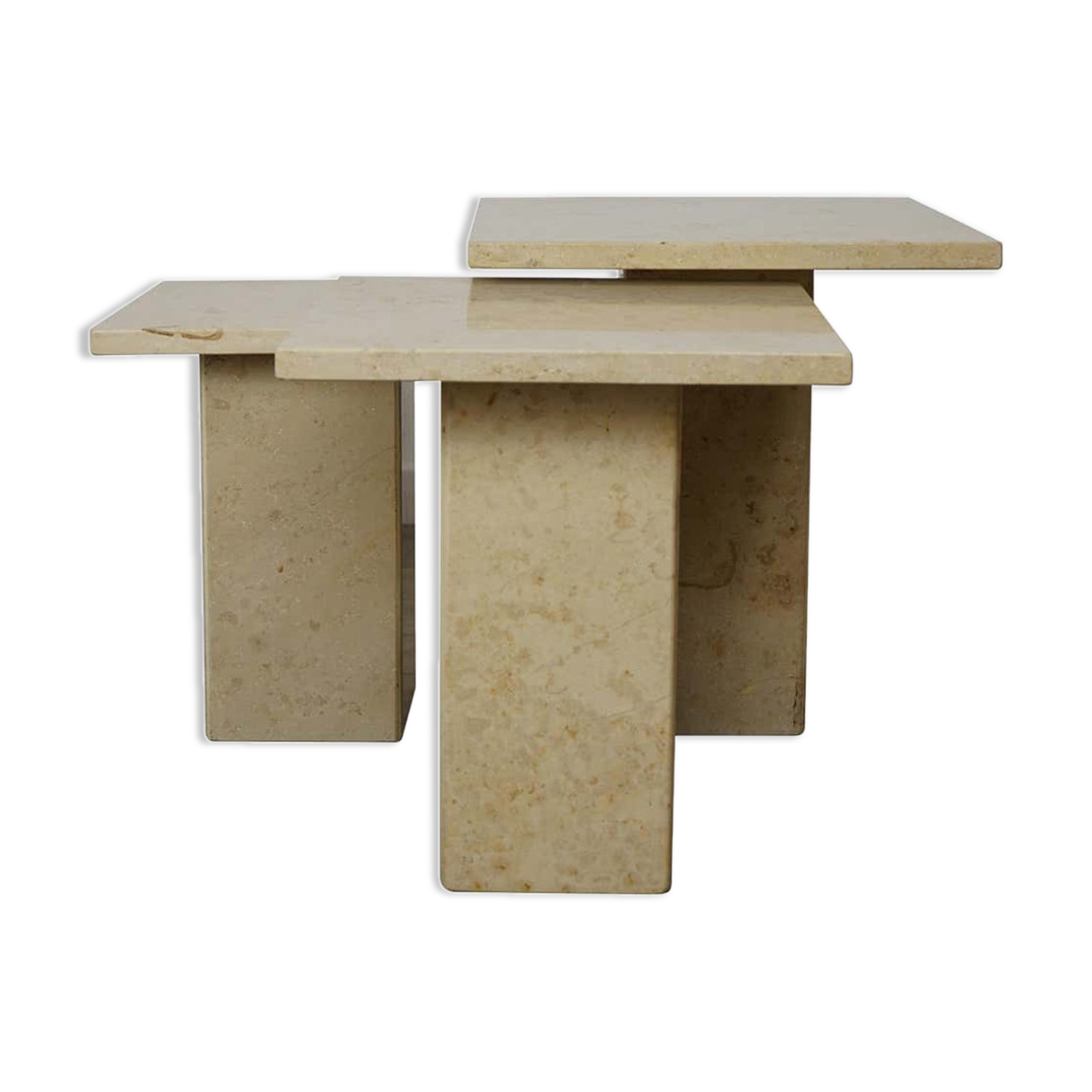 Nesting tables in Burgundy stone