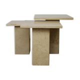 Nesting tables in Burgundy stone