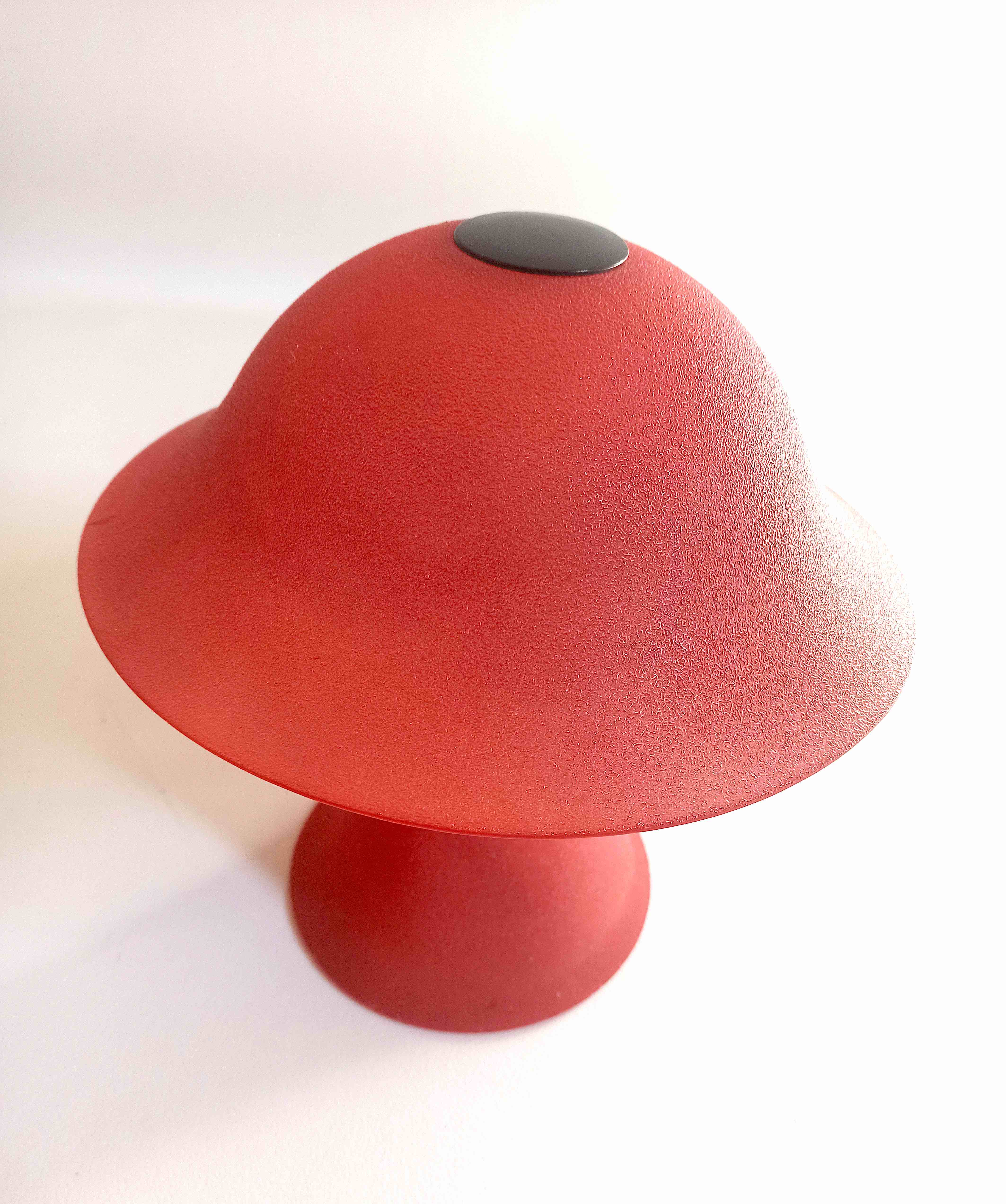 Vintage mushroom lamp red glass frosted effect