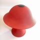 Vintage mushroom lamp red glass frosted effect
