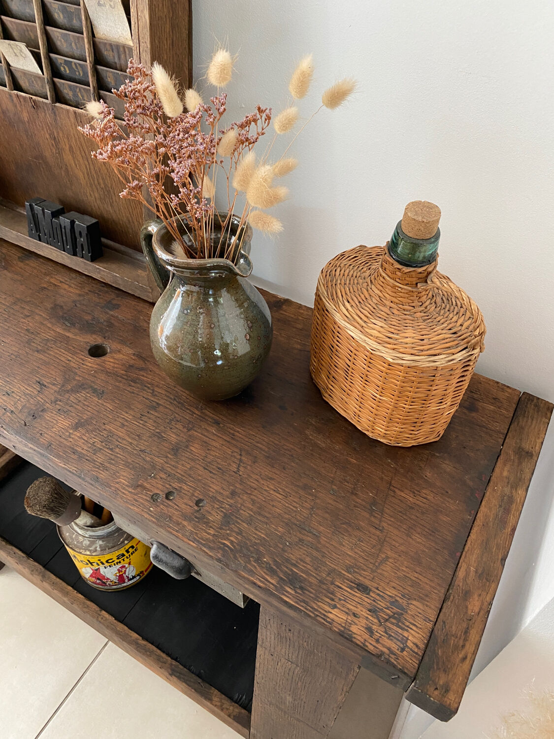 Old wooden workbench