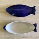 Vintage blue ceramic serving dish by Environmental Ceramics Inc., San Francisco, 1966