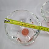 Pair of standing glass cups, 16 cm, pink