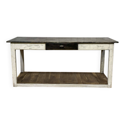 Table de drapier des années 1930 en sapin et châtaignier