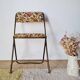 Chaise pliante vintage Lafuma modèle "Chantazur" à motif fleuri