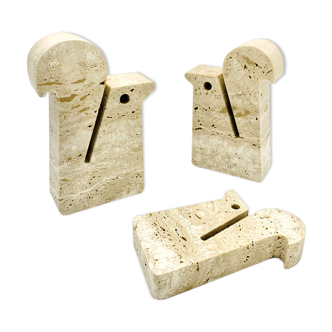 Family of 3 squirrels bookends in travertine fratelli Mannelli
