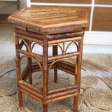Bamboo and rattan pedestal table