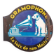 Old enamel plate gramophone the voice of his master radio marconi pathé