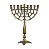 Menorah Hanukkah Brass Chandelier by Tamar