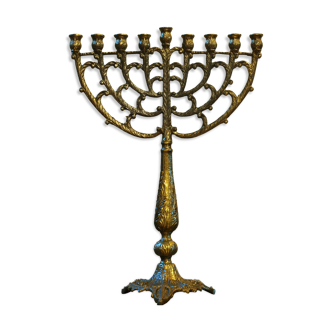 Chandelier Menorah Hanoukkia en laiton par Tamar