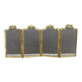 19th century fireplace screen by Bouhon Frères in brass, French spark guard 1890