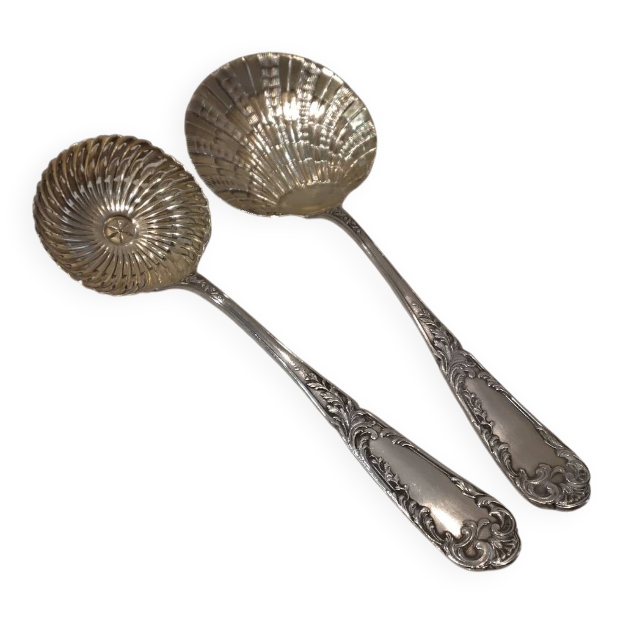 Strawberry set, 2 pieces, 950 silver, Minerva style, Rococo silversmith SAM