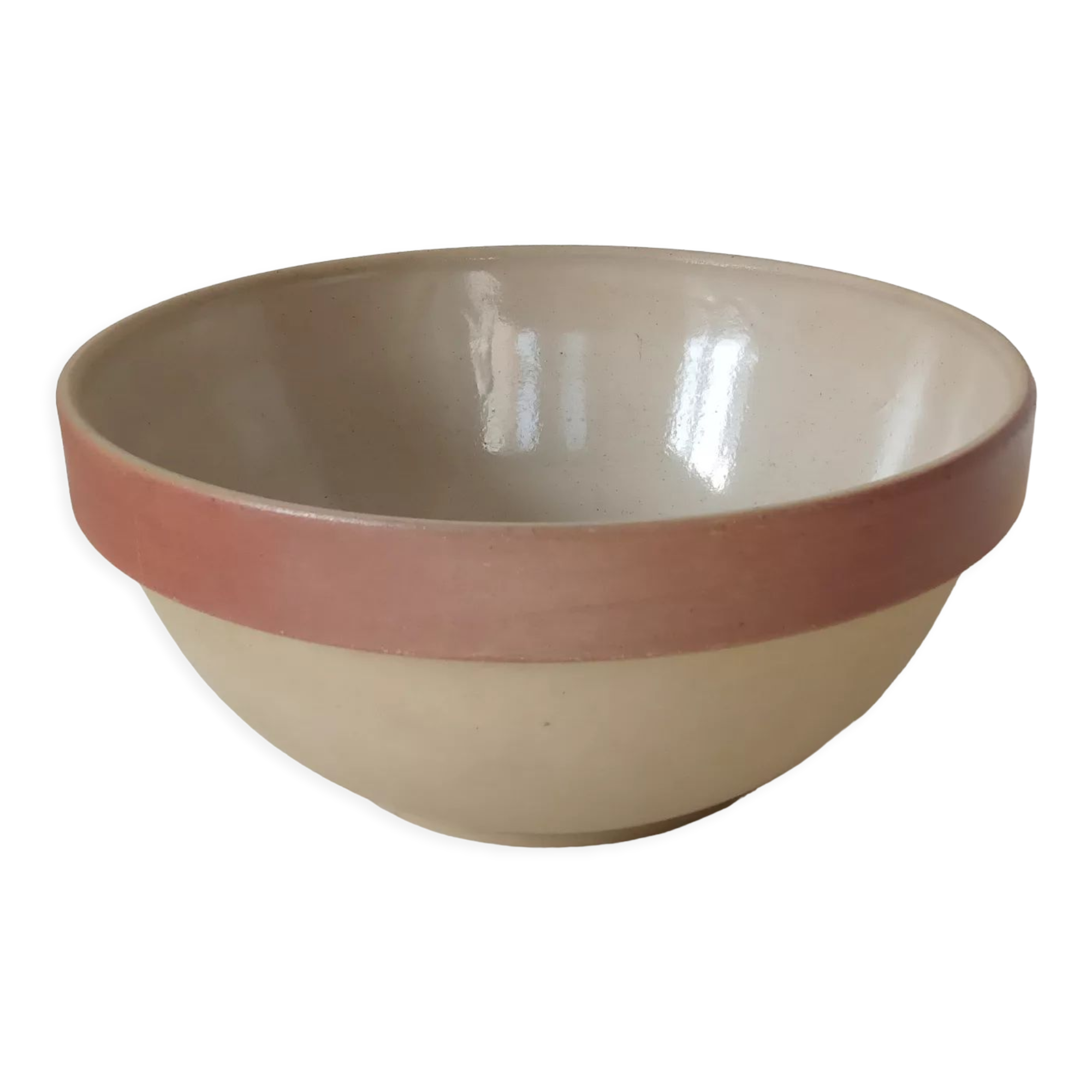 Glazed stoneware salad bowl