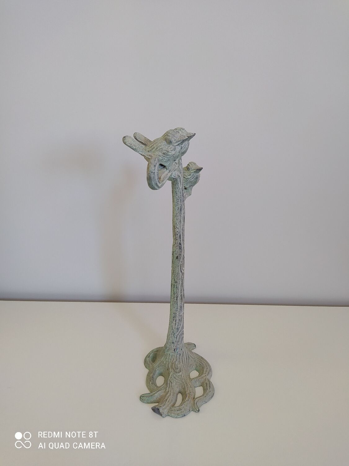 Verdigris metal jewelry stand