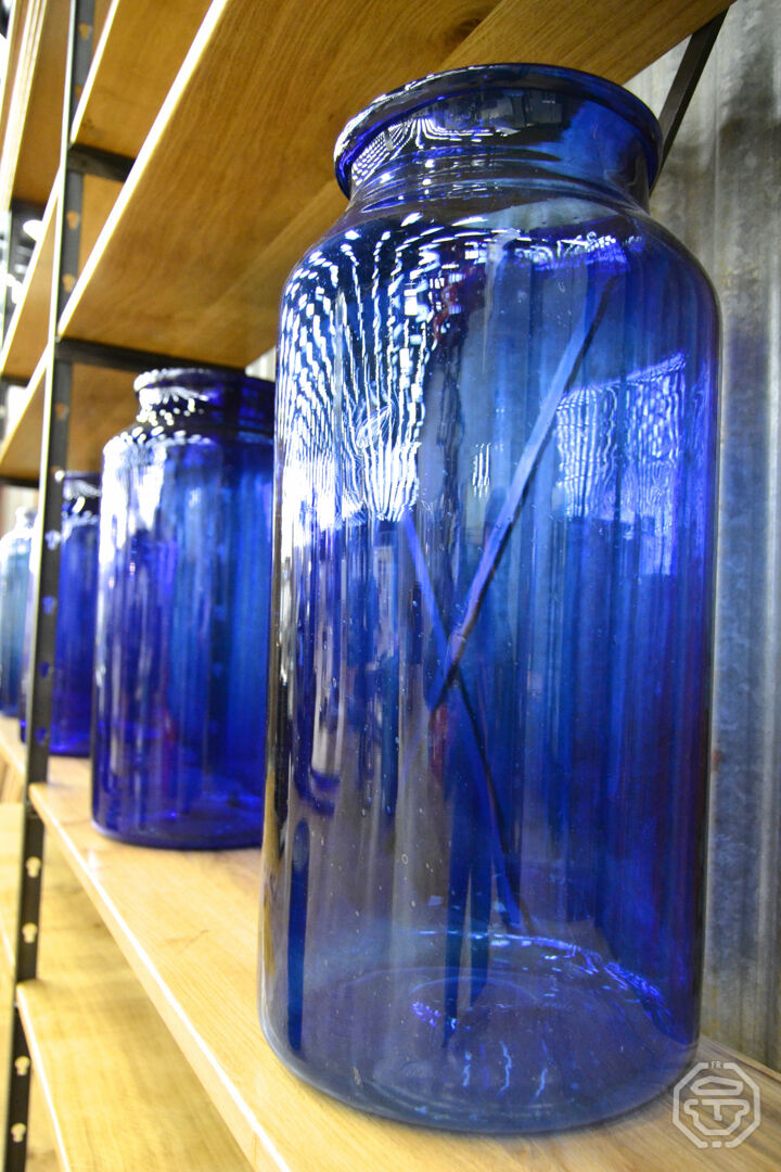 Vase verre bleu cobalt