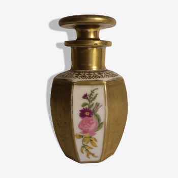 Flacon à parfum décoratif porcelaine de Paris d'époque fin 19ème siècle super décor TBE