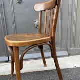 Pair of vintage 60s curved wood coffee chairs