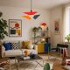 A colourful postmodern pendant light, 1990s.