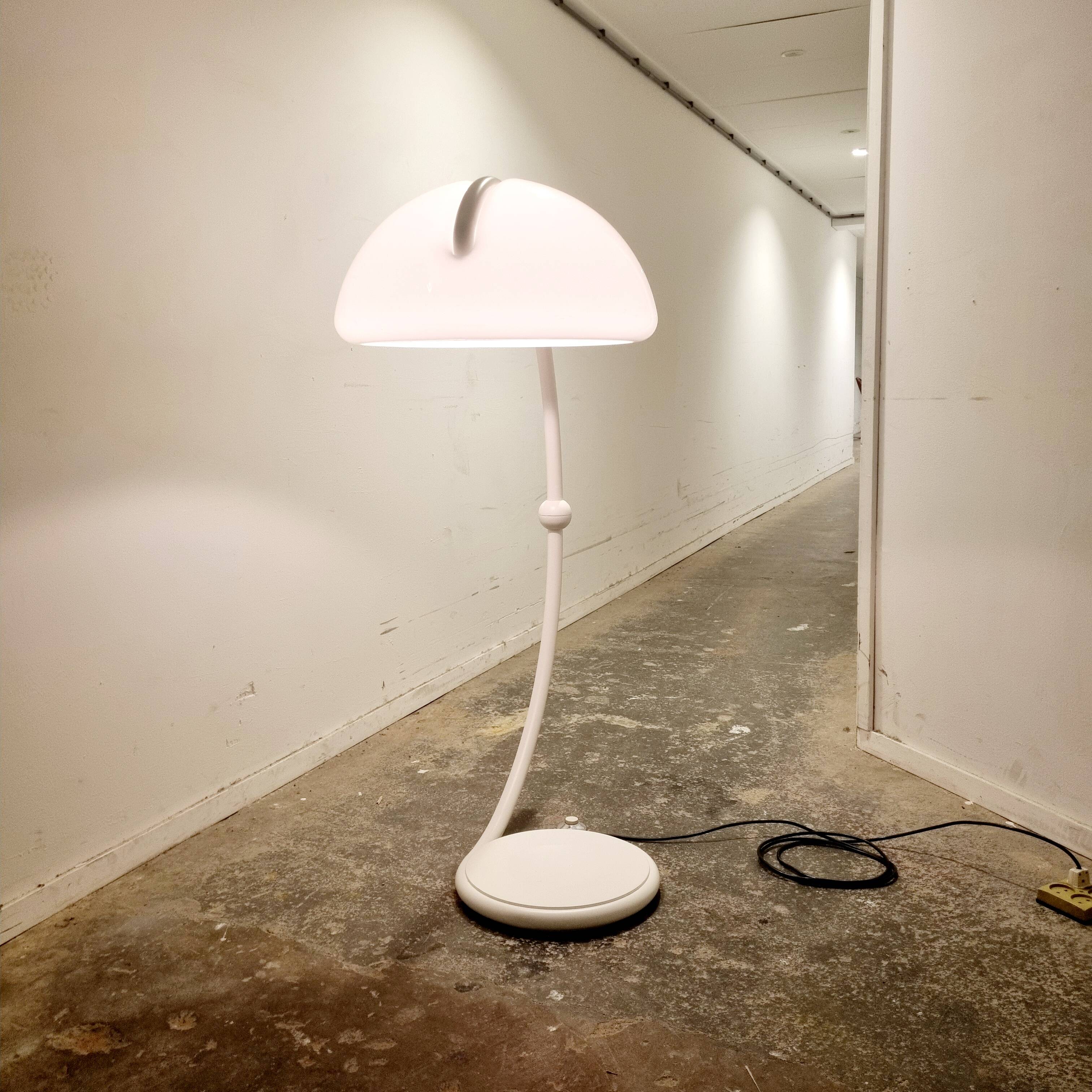 White Serpente Floor Lamp by Elio Martinelli for Martinelli Luce