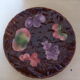 Dish a cakes Sarreguemines vintage 1970, dabbling in enamelled ceramic, fruits