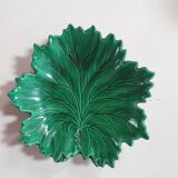 vintage empty pocket cup hornberg slip in green ceramic leaf shape