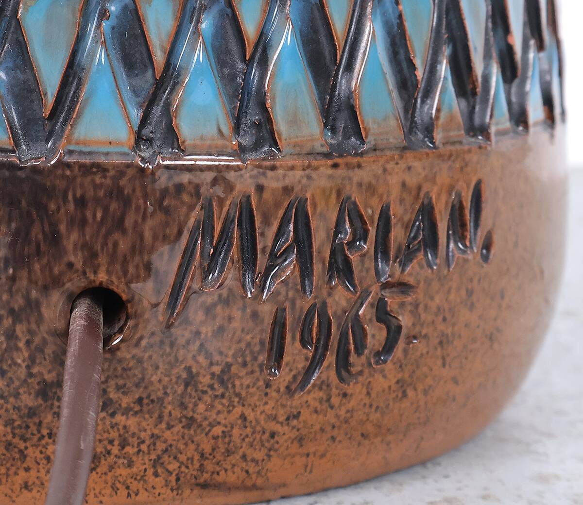 Big ceramic floor lamp by M. Zawadzki for Tilgmans Sweden