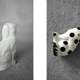 Chien de cheminée vintage en céramique Staffordshire Spaniel Figurine de cheminée
