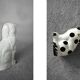 Chien de cheminée vintage en céramique Staffordshire Spaniel Figurine de cheminée