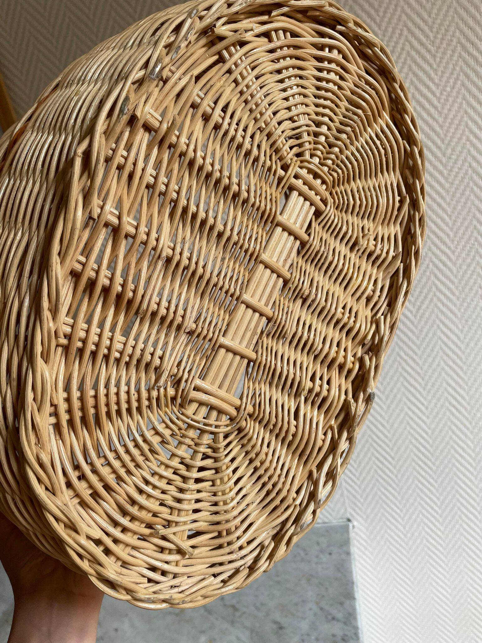 Panier osier orange beige