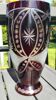 Bohemian/Czech Boho crystal vase, Burgundy red, vintage
