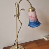 Art Nouveau style lamp - Brass and glass paste - 1920s period