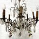 Louis XV style chandelier with pendants and colored glass fruits, 20th century