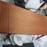 Scandinavian breakfast table in solid teak 1960 with 2 sliding extensions