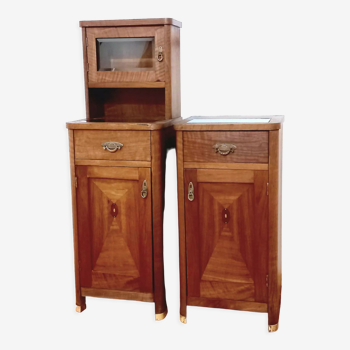 Pair of narrow cabinets with an extension, the 60s