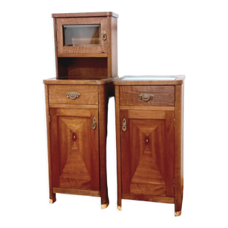Pair of narrow cabinets with an extension, the 60s
