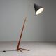 Nigel Walters floor lamp in black and teak, Hagoort, Netherlands, 1958