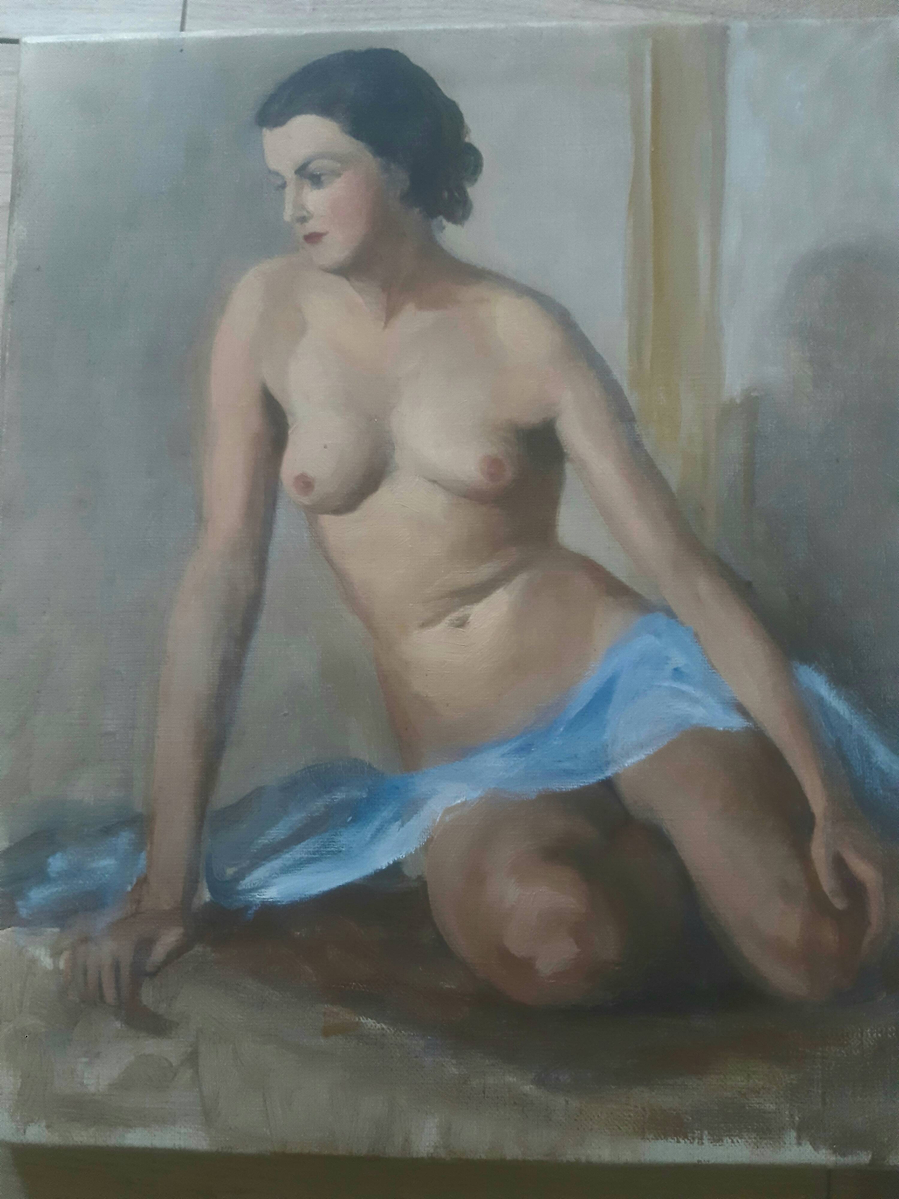 Oil on nude canvas